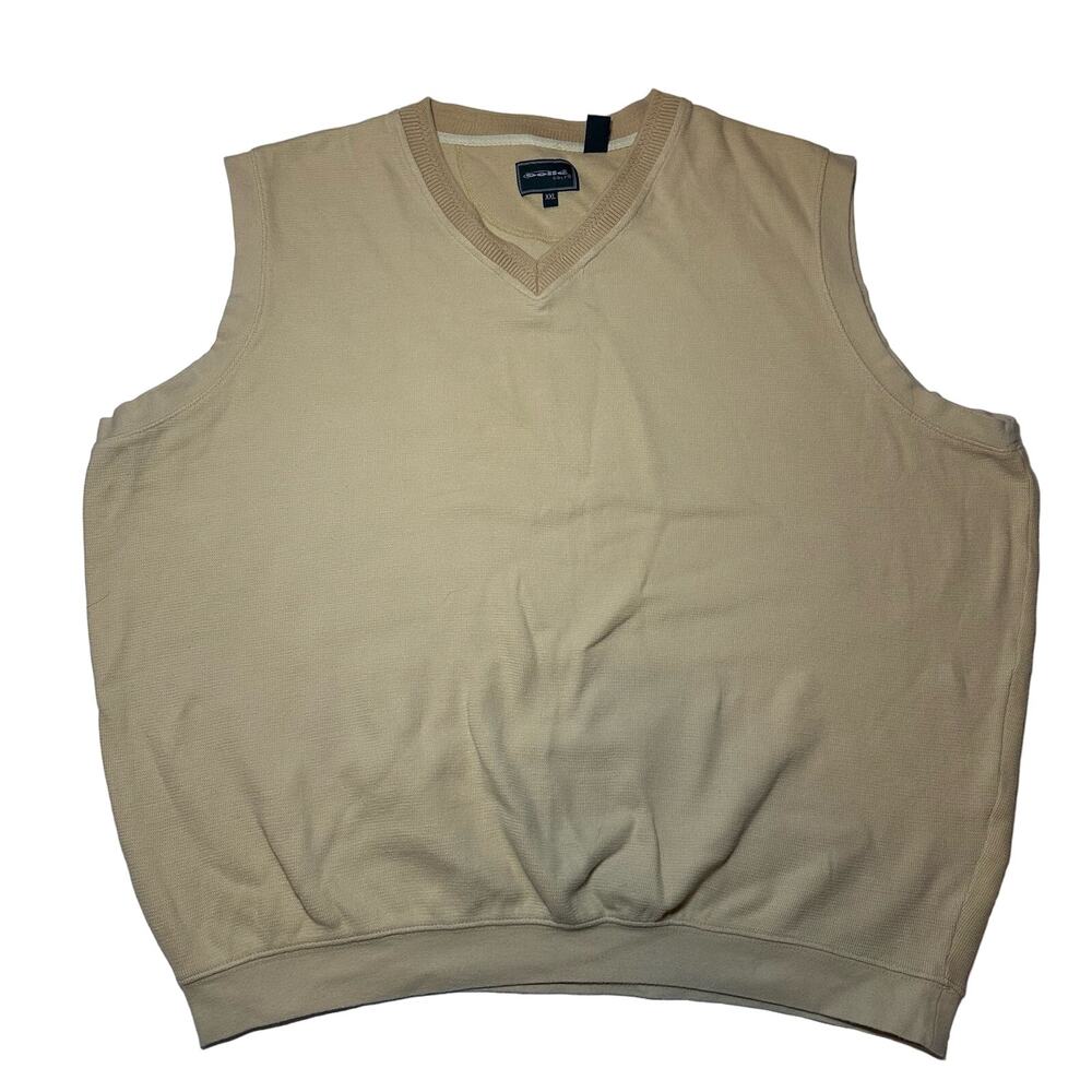 Bolle Golf Vest Sweater Mens Size XXL Yellow 100% Cotton